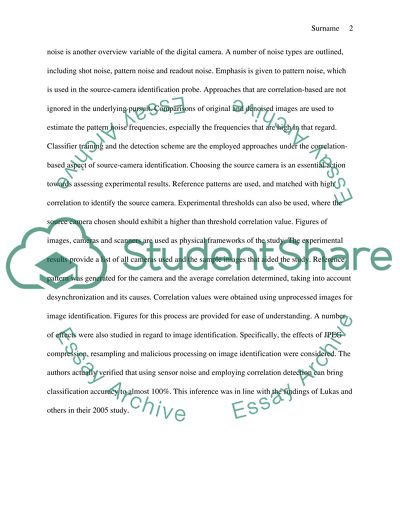 Forensic Camera Classification