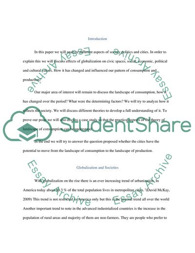 Effects of Globalization on Civic Spaces