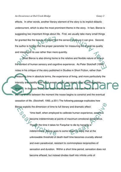 Evaluating Issues that Determine Our Reading of Ambrose Bierce Occurrence at Owl Creek Bridge