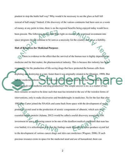 Should Investment into Space Program Be Continued