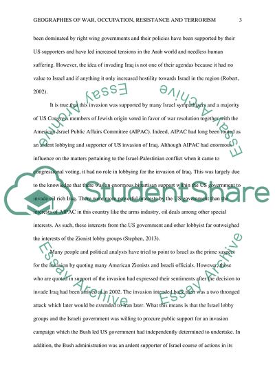 Geographies of War, Occupation, Resistance, and Terrorism
