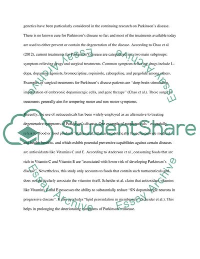 Nutraceuticals and Parkinsons Disease