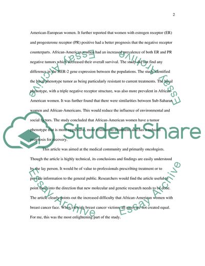 Breast Cancer in African-American Women