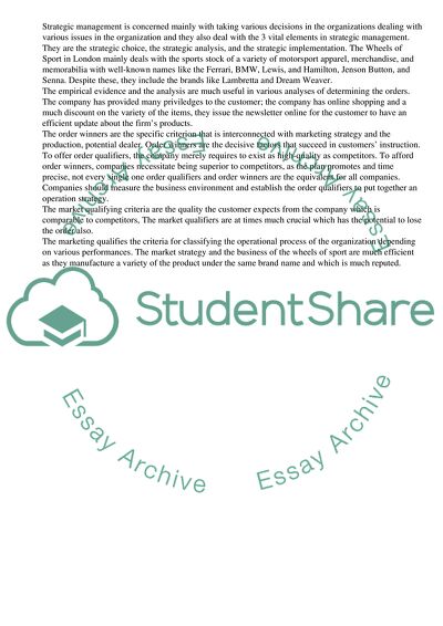 Strategic Operation Management