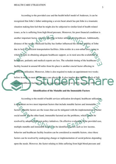 Factors Affecting Health Care Utilization