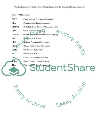 Was the Secession of the Republic of South Sudan from the Republic of Sudan Doomed