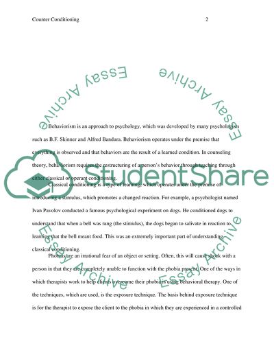 Psycholosy (Counterconditioning theory)