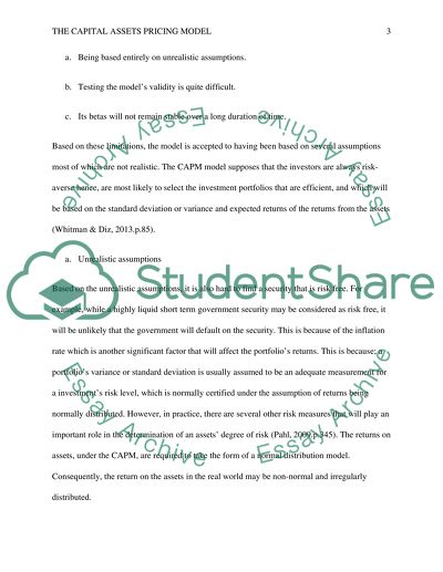 The Capital Asset Pricing Model