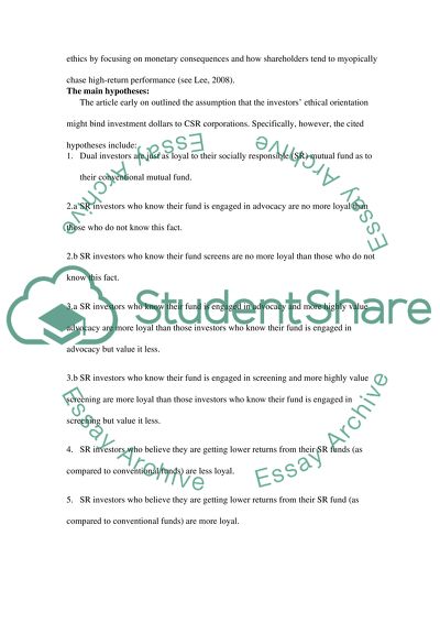 Importance of Economic and Ethical Domains
