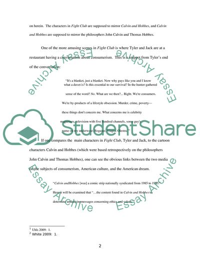 Analysis of the Characters Tyler and Jack in Fight Club and Calvin and Hobbes the Philosophers