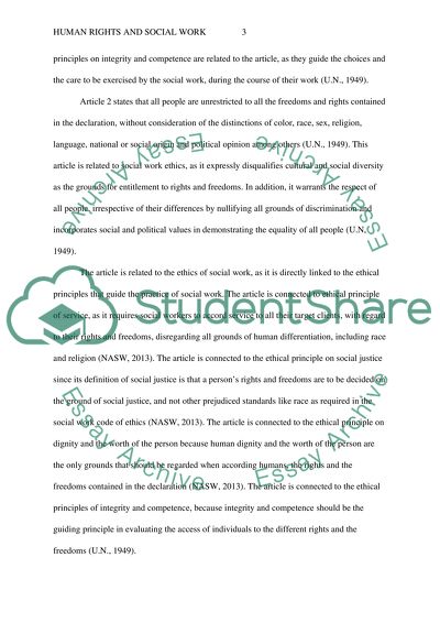 The Connection between Human Rights and Social Work