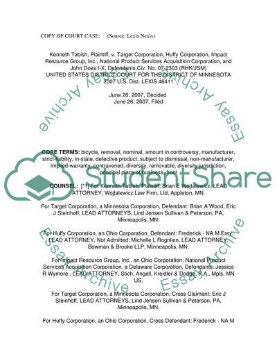 Lawsuite against Target- court cases