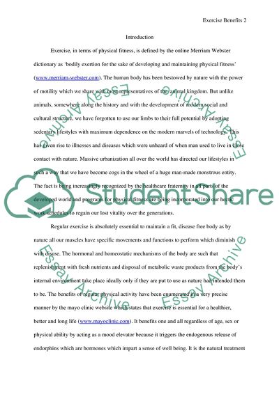 The Potential Benefits Of Exercise Essay Example | Topics And Well ...