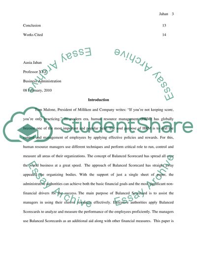 The Balanced Scorecard and Its Application