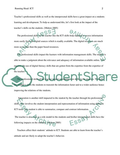 The Professional Skills of the Teacher Like the Information and Communications Technology
