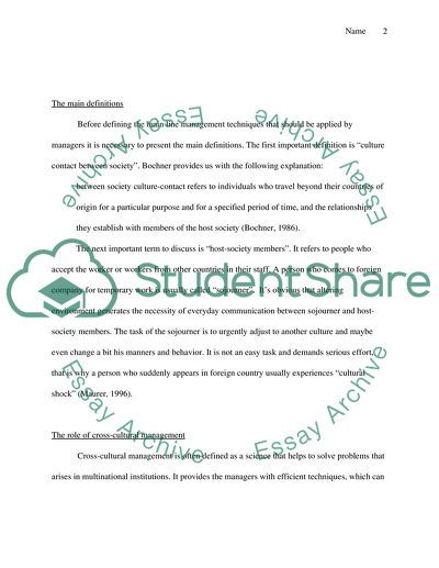 Human Resources: Line Management in the Multicultural Company