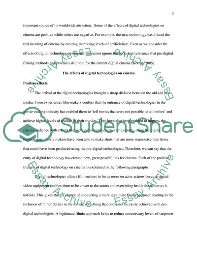 The Effects of Digital Technologies on Cinema