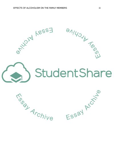 Effects of Alcoholism on the Family Members