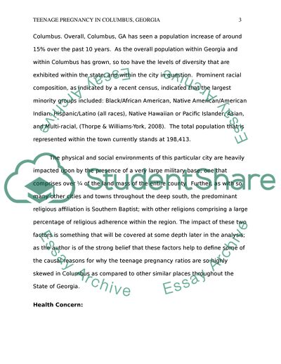 Teenage Pregnancy in Columbus, Georgia