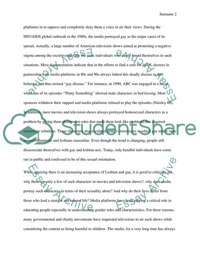 Gay and Lesbian Representation in Media