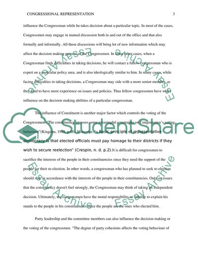 Congressional Representation