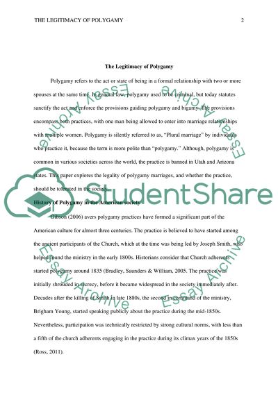 Should Polygyamy be against the Law