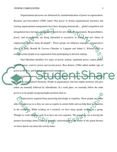 Power Complexities in Organizations