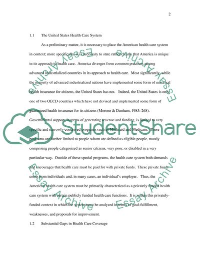 The US Healthcare System: Problems and Proposals