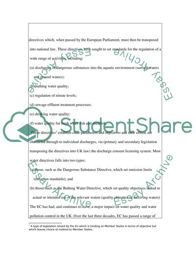 Effectiveness of EC Law on Water Quality and Pollution
