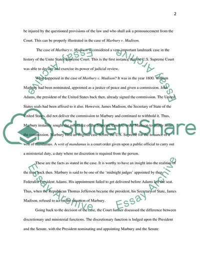 Marbury vs Madison and the Power of Judicial Review