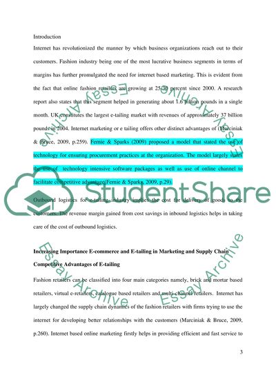 Business Advantage from E-Commerce in Fashion Industry