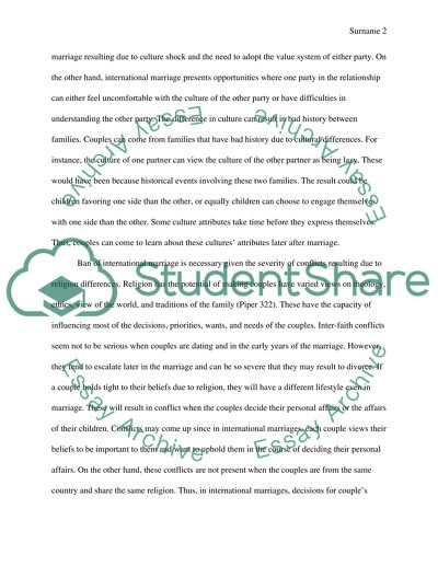 Should international marriage be banned