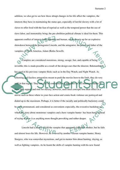 Abraham Lincoln, Vampire Hunter by Timur Bekmambetov