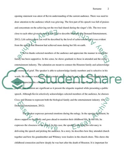 Kevins Speech at Whitney Houstons Funeral