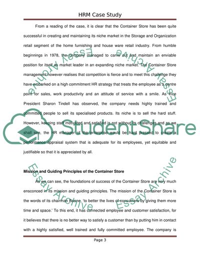 Management of the Container Store