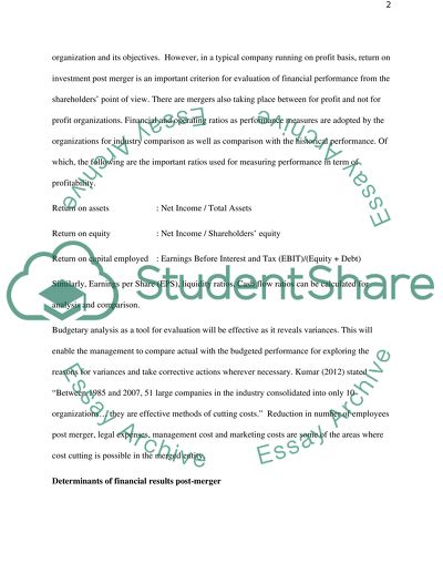 Post-Merger Analysis of Healthcare Industry