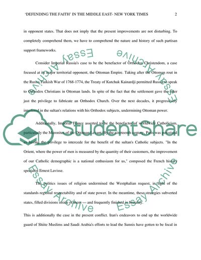 Defending the Faith in the Middle East