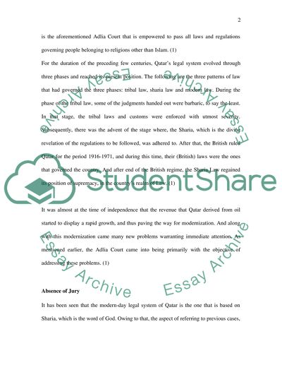 Qatari Legal System and the Jury