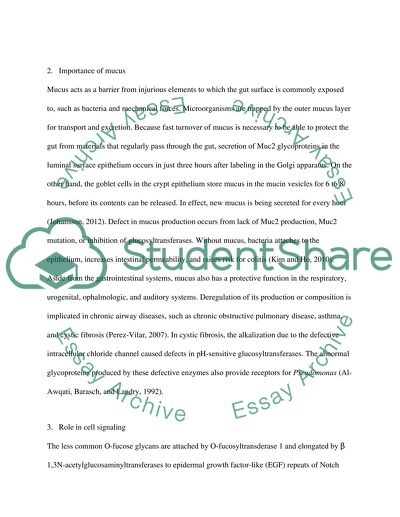 O-Linked Oligosaccharide Decoration of Proteins in the Production of Mucus
