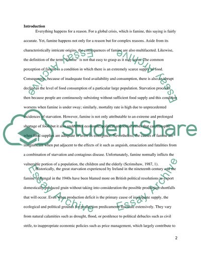 The Causes and Effects of Famine in Developing Countries