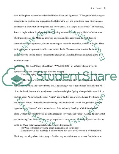 English - reading and writing assignment