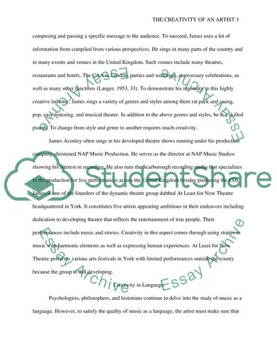 The Creativity of an Artist