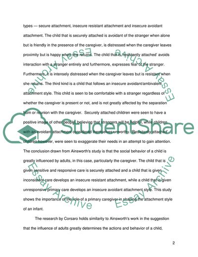 Mary Ainsworth and William Corsaro on Children Relationships