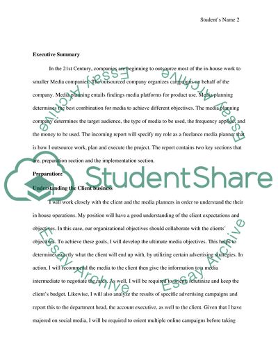 Role as an Advertising Media Planner