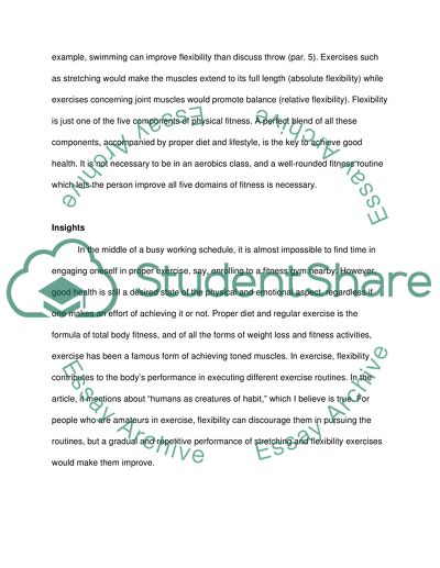 The Importance of Including Flexibility Training in Your Routine--a summary