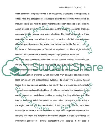 Disaster Risk Management (Vulnerability and Capacity Assessment)