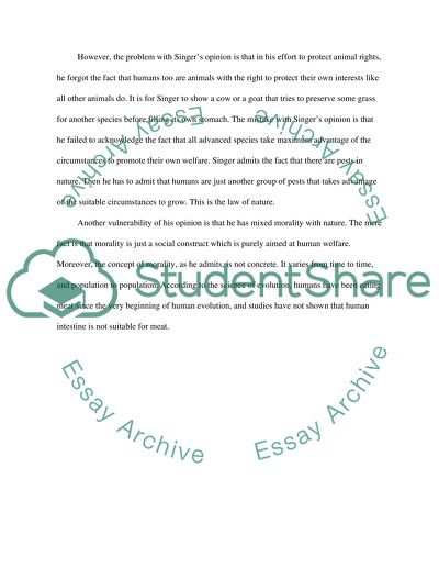 Philosophy - animal rights by Peter Singer