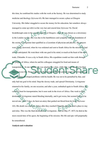 David Livingstone by Horne C. Sylvester