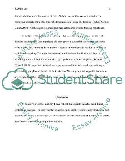 Websites Analysis under Usability Principles