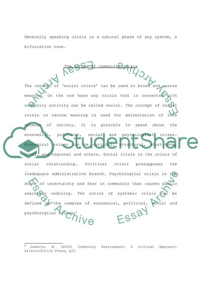 Community Development: Is it in Crisis